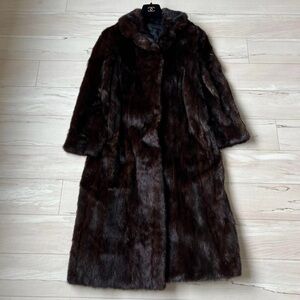 Saga Furs Kinsaga Mink Fur Coat in Rich Brown